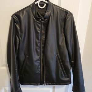 Uniqlo faux black leather jacket Small